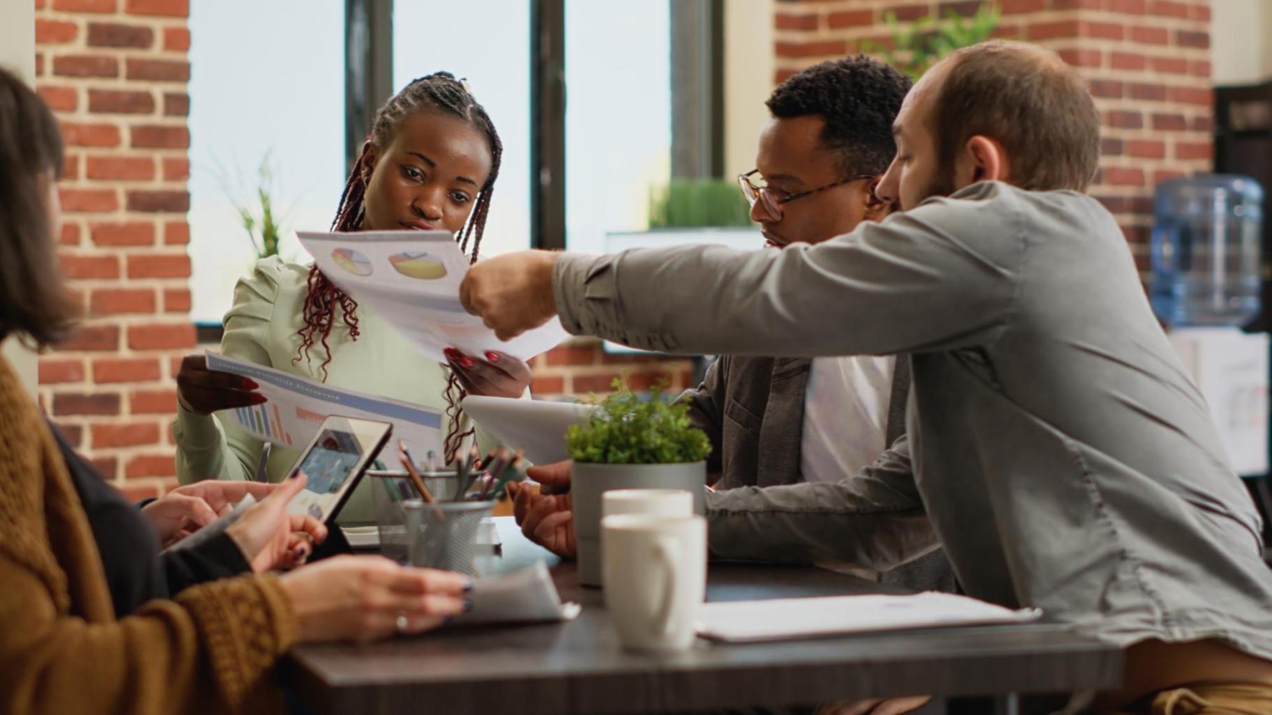 Financial planning workspace with organized documents and planning tools